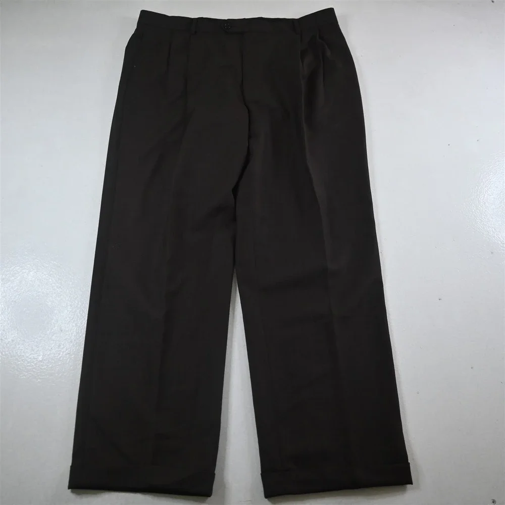 Jos A Bank‎ 43R 44R 36x30 Brown 100% Wool Nailshead Mens Jacket Pants Suit